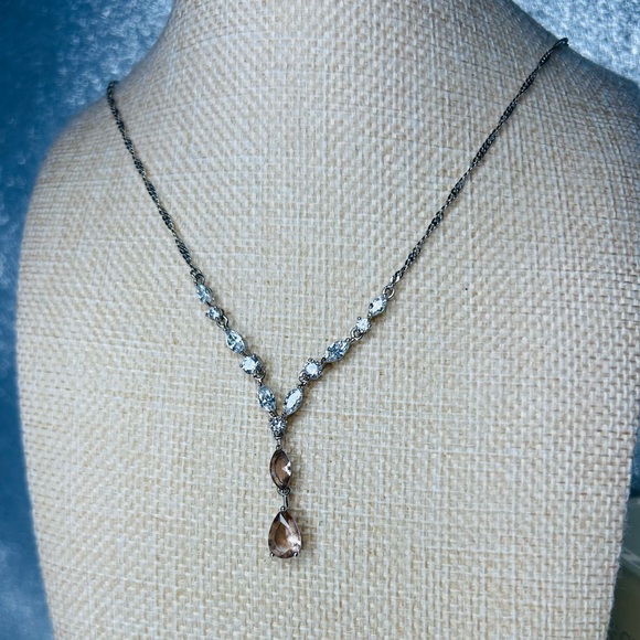 Bomb Party Jewelry - Bomb Party Morganite Cubic Zirconia Teardrop Necklace